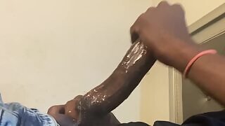 A black man masturbates after seeing his neighbor naked